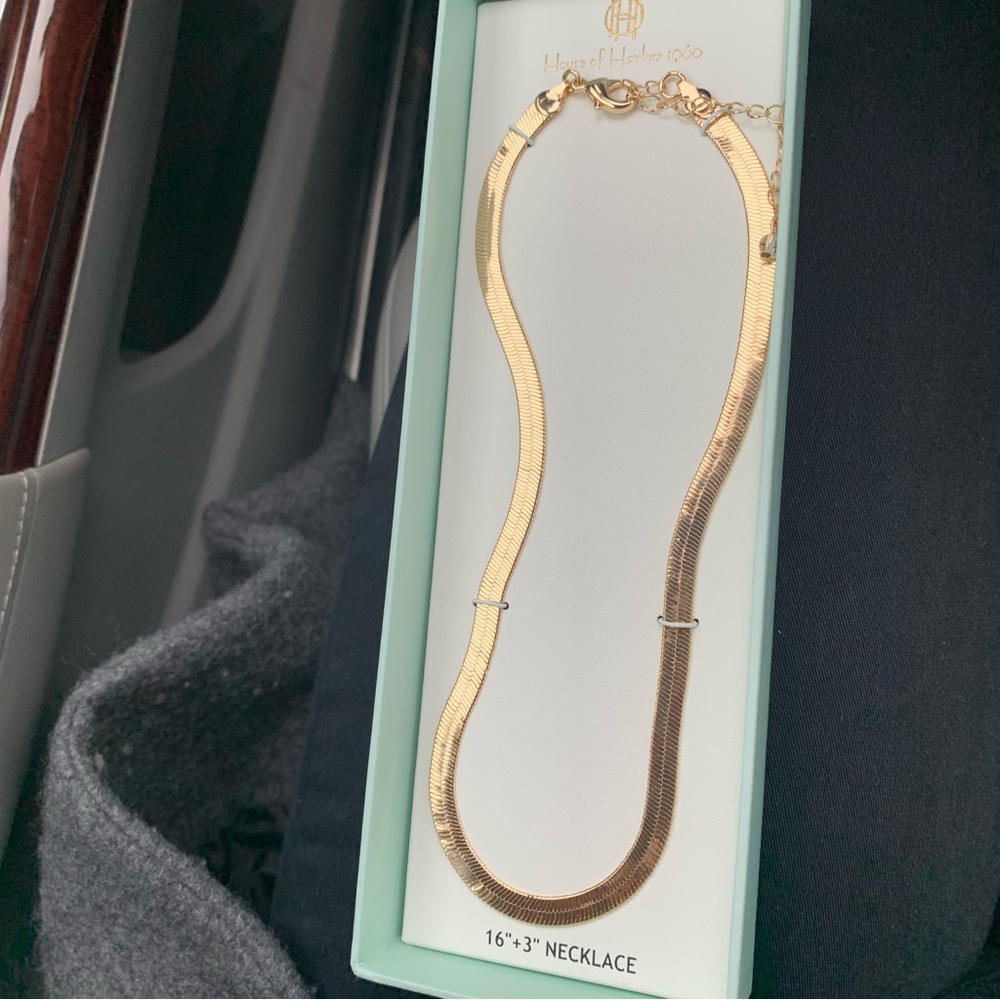 NEW House of Harlow 1960 Gold 16”+3” Snake Necklace - Picture 4 of 5